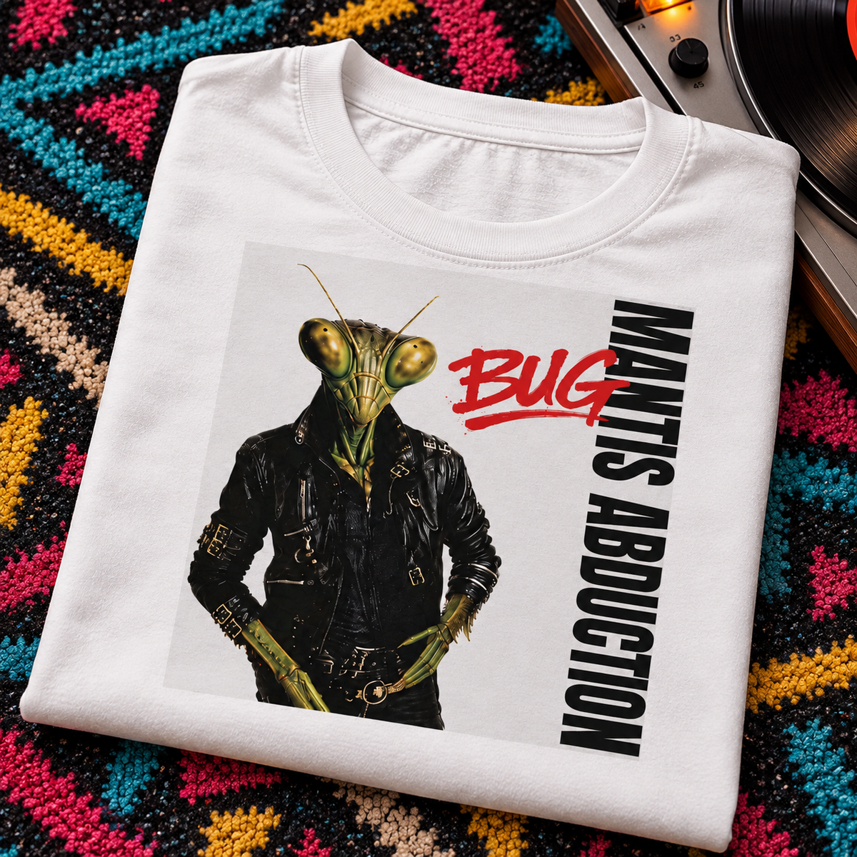 WeirdCreepyDesigns Alien Albums Bug Mantis Abduction Graphic T-Shirt – Unisex