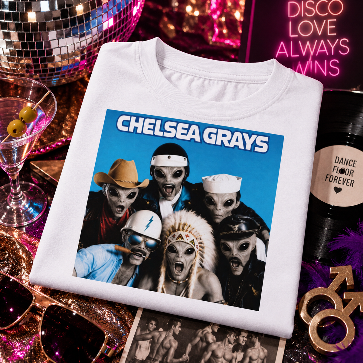 WeirdCreepyDesigns Alien Albums Chelsea Grays Graphic T-Shirt – Unisex