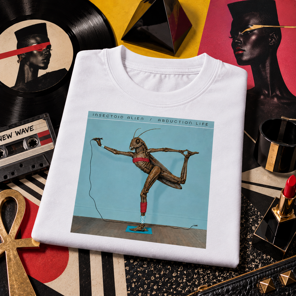 WeirdCreepyDesigns Alien Albums Insectoid Alien Abduction Life Graphic T-Shirt – Unisex
