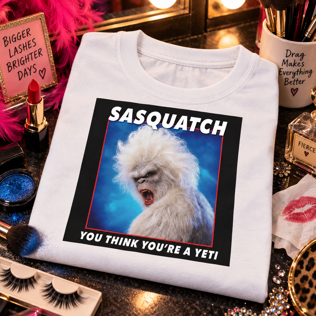 WeirdCreepyDesigns Alien Albums Sasquatch You Think You're a Yeti Graphic T-Shirt – Unisex