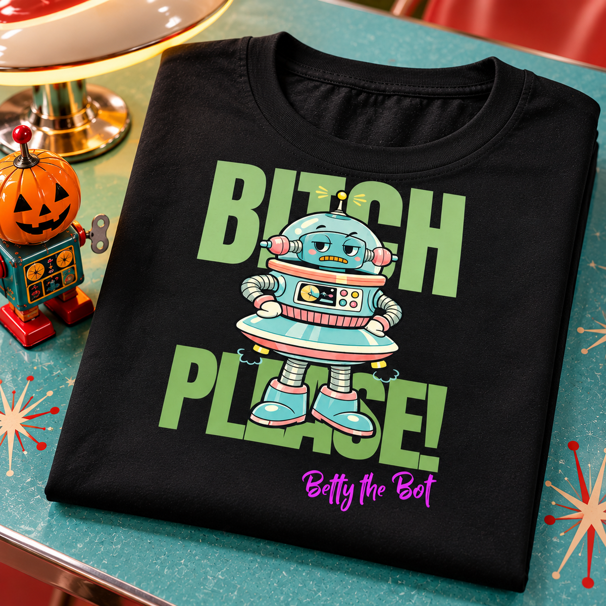 WeirdCreepyDesigns Betty the Bot B Please Graphic T-Shirt – Unisex