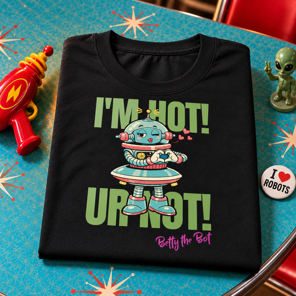 WeirdCreepyDesigns Betty the Bot I'm Hot UR Not Graphic T-Shirt – Unisex