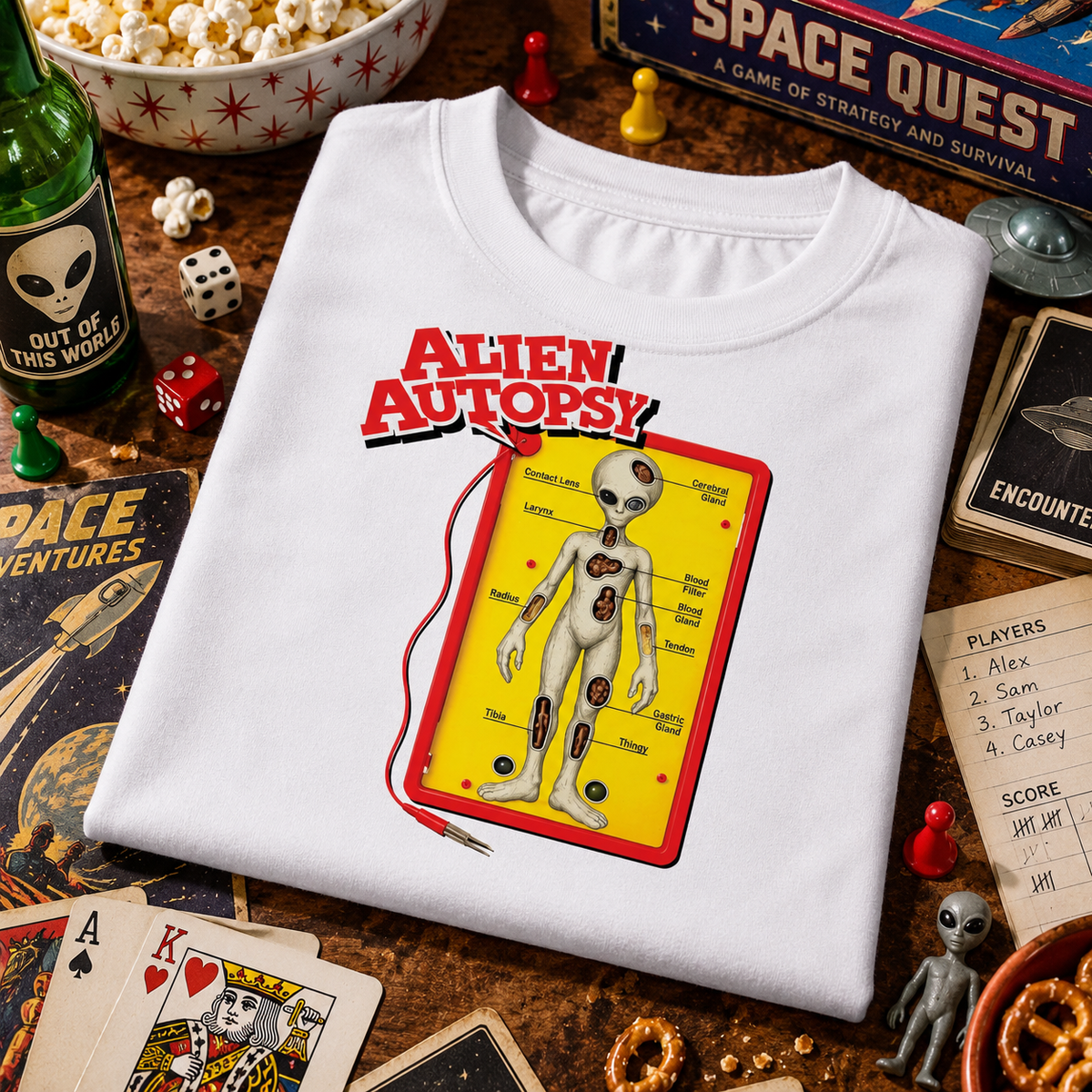 WeirdCreepyDesigns Alien Autopsy Game Parody Graphic T-Shirt – Unisex
