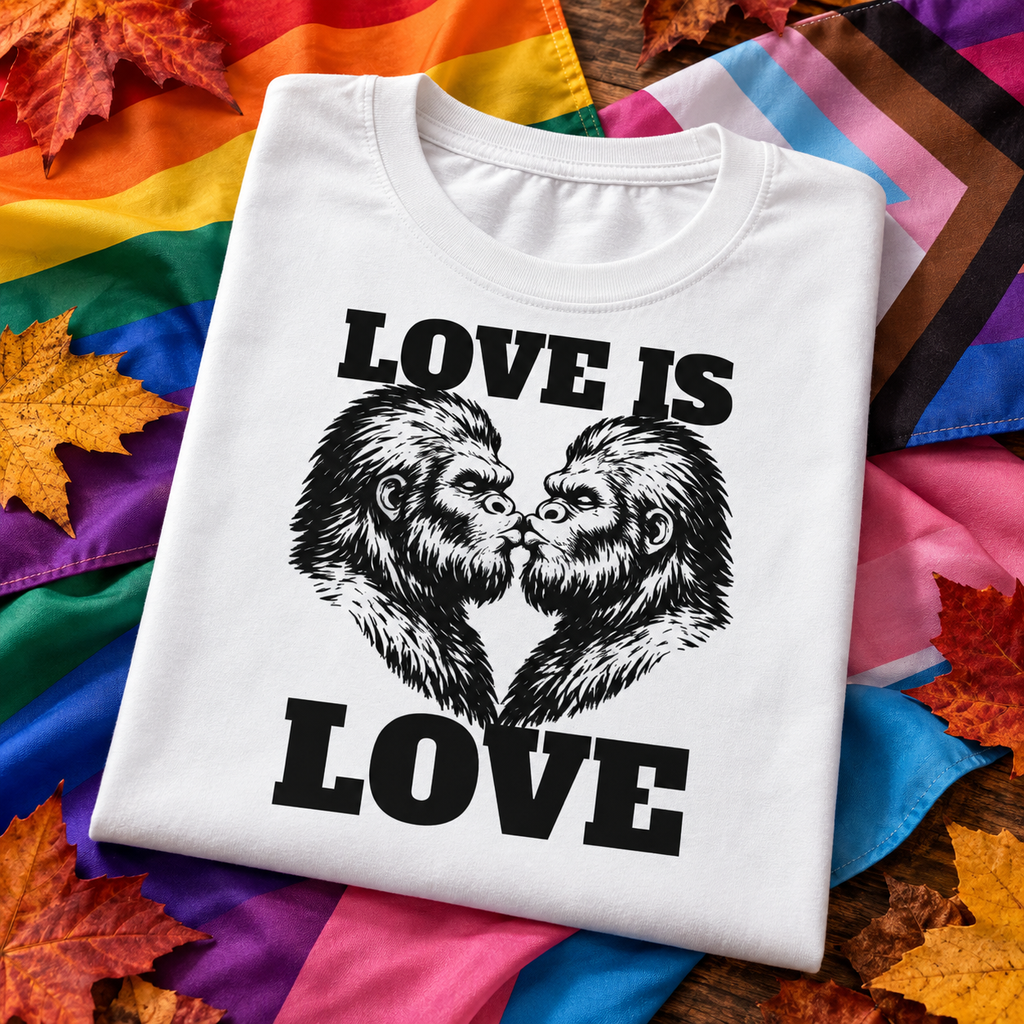 WeirdCreepyDesigns Sasquatch Love Is Love Graphic T-Shirt – Unisex