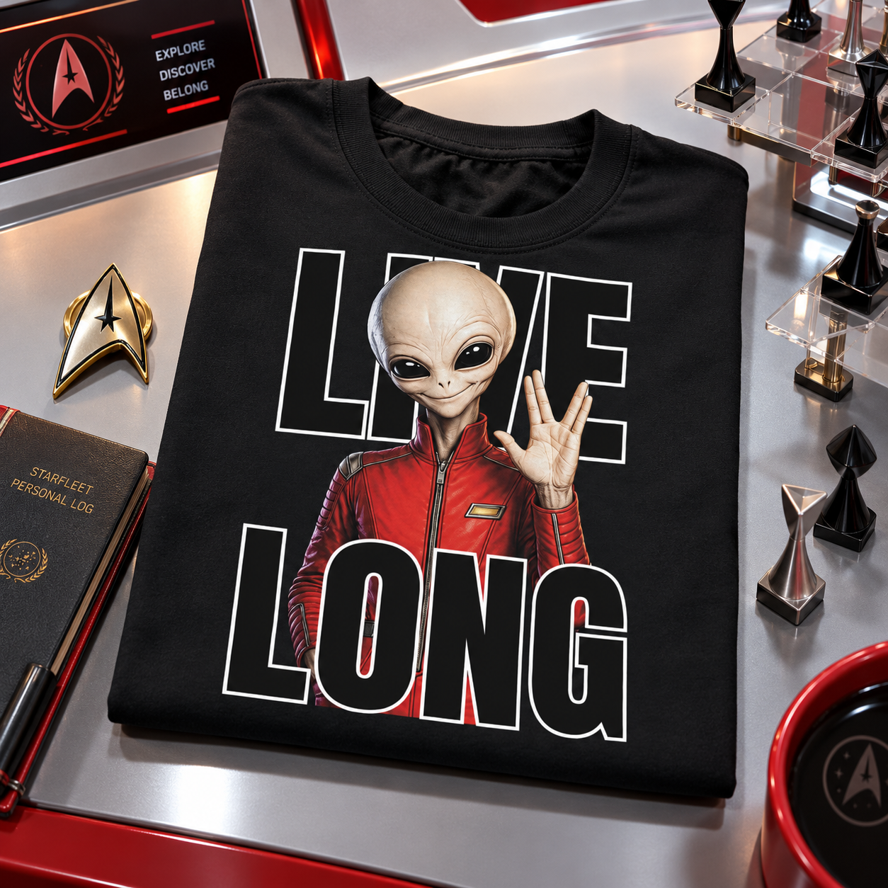 WeirdCreepyDesigns Skinny Bob Says Live Long Graphic T-Shirt – Unisex
