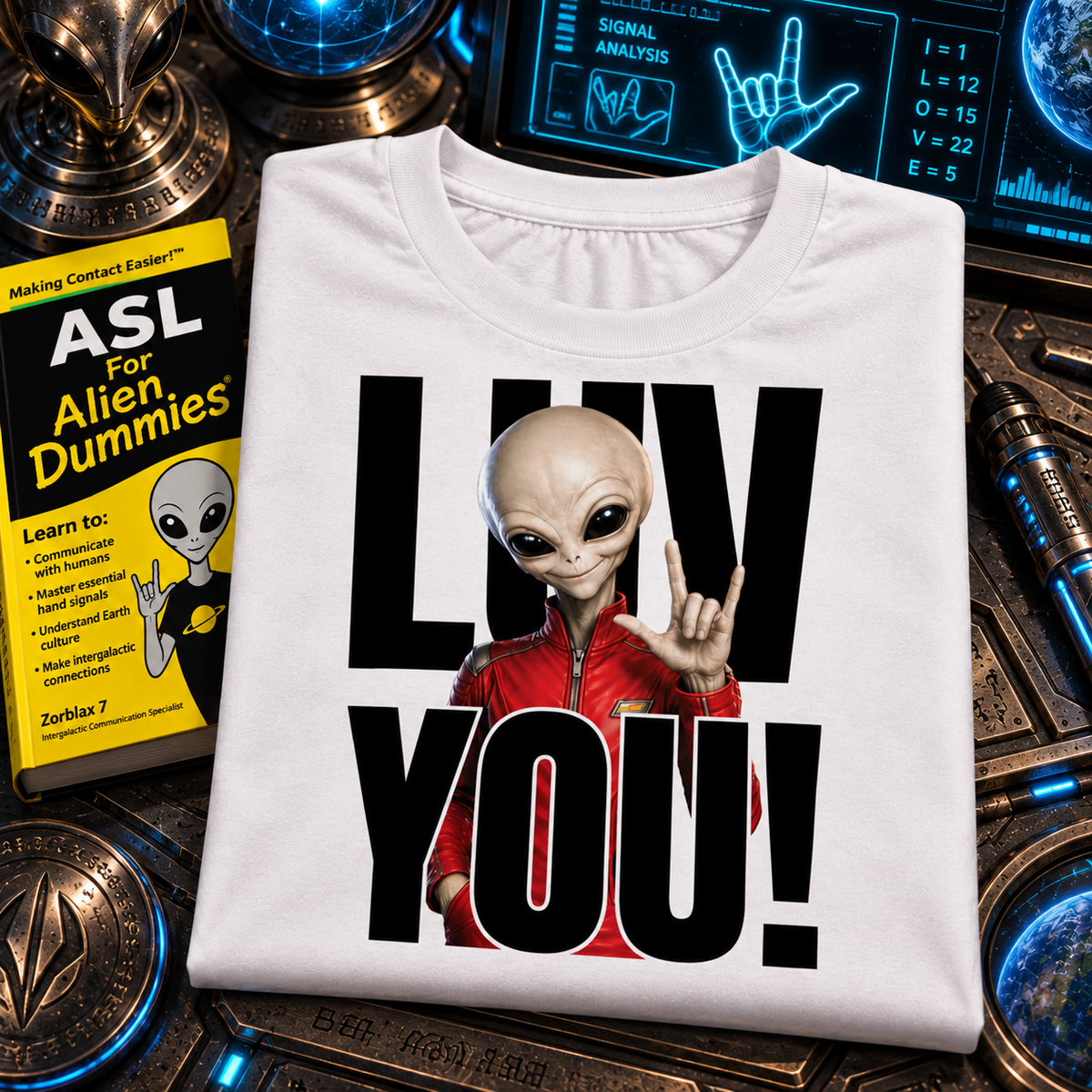 WeirdCreepyDesigns Skinny Bob Says Luv You Graphic T-Shirt – Unisex