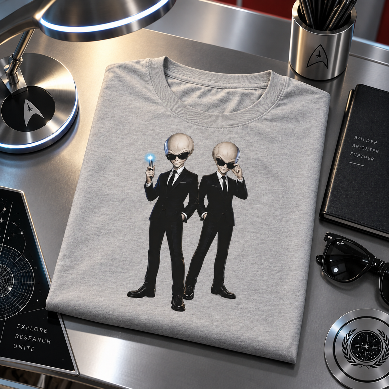 WeirdCreepyDesigns Skinny Bob Says Men in Black Graphic T-Shirt – Unisex