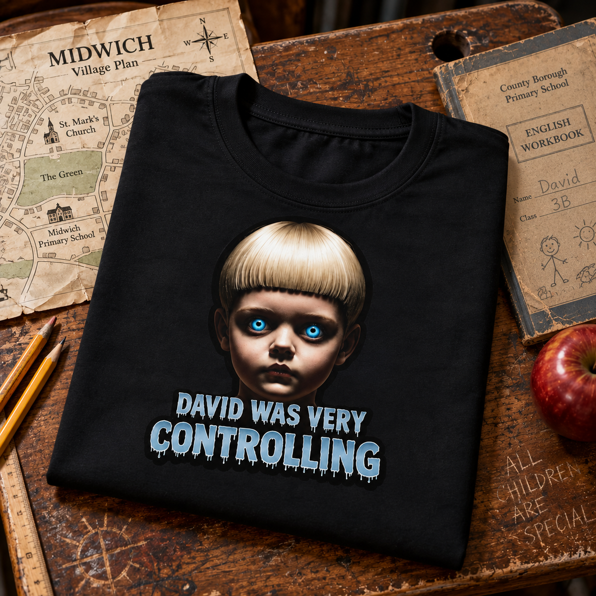WeirdCreepyDesigns Terror Tots David Graphic T-Shirt – Unisex