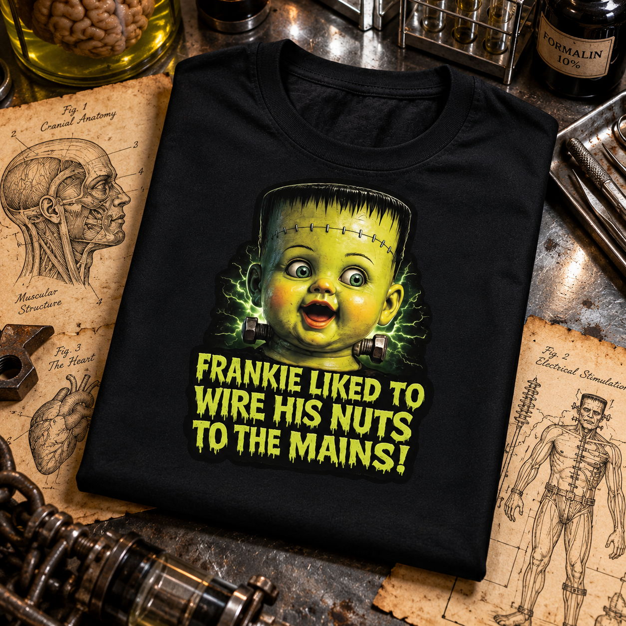 WeirdCreepyDesigns Terror Tots Frankie Graphic T-Shirt – Unisex
