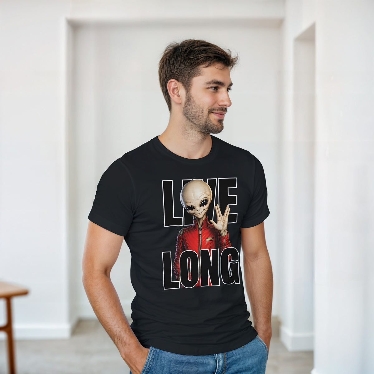 WeirdCreepyDesigns Skinny Bob Says Live Long Graphic T-Shirt – Unisex
